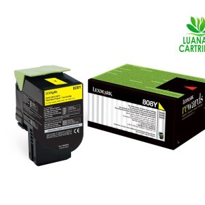 Genuine Lexmark 808Y High Yield Yellow Laser Toner Cartridge